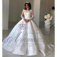 Пышное блестящее свадебное платье A057