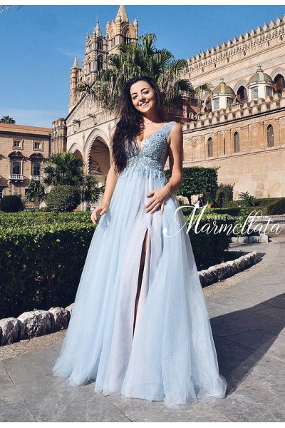 Платье голубое Marmellata B021